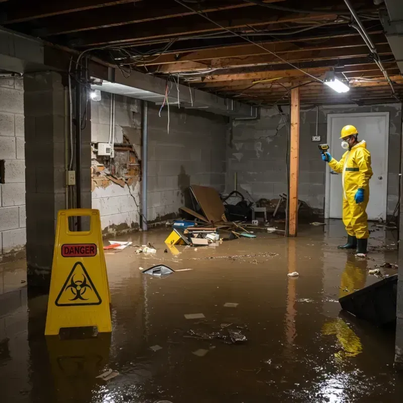 Flooded Basement Electrical Hazard in Montpelier, OH Property